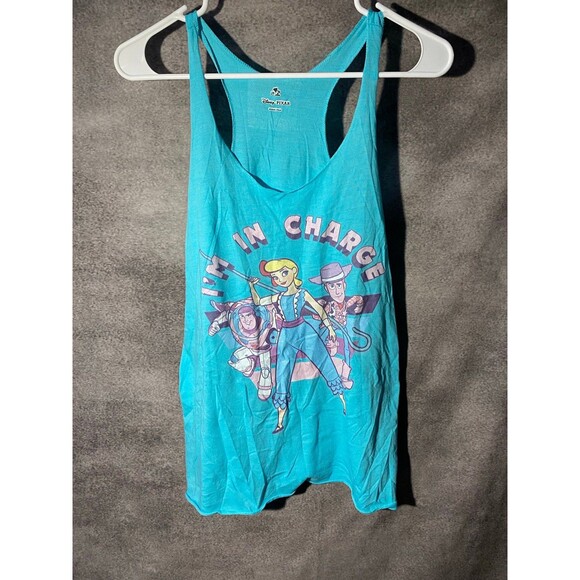 Tops - Disney Pixar Toy Story Tank Top Size L Bo Peep Buzz Woody I'm In Charge Blue